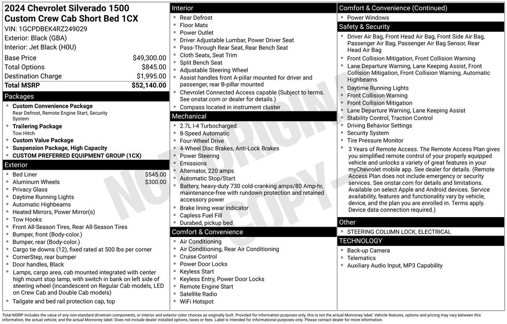 Certified Used 2024 Black Chevrolet Custom image 5