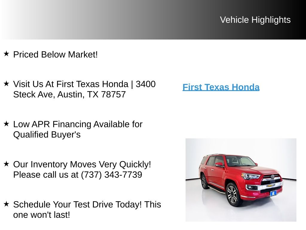 Used Car 2022 Toyota 4runner  Limited For Sale Under $50,000 In Austin, Texas