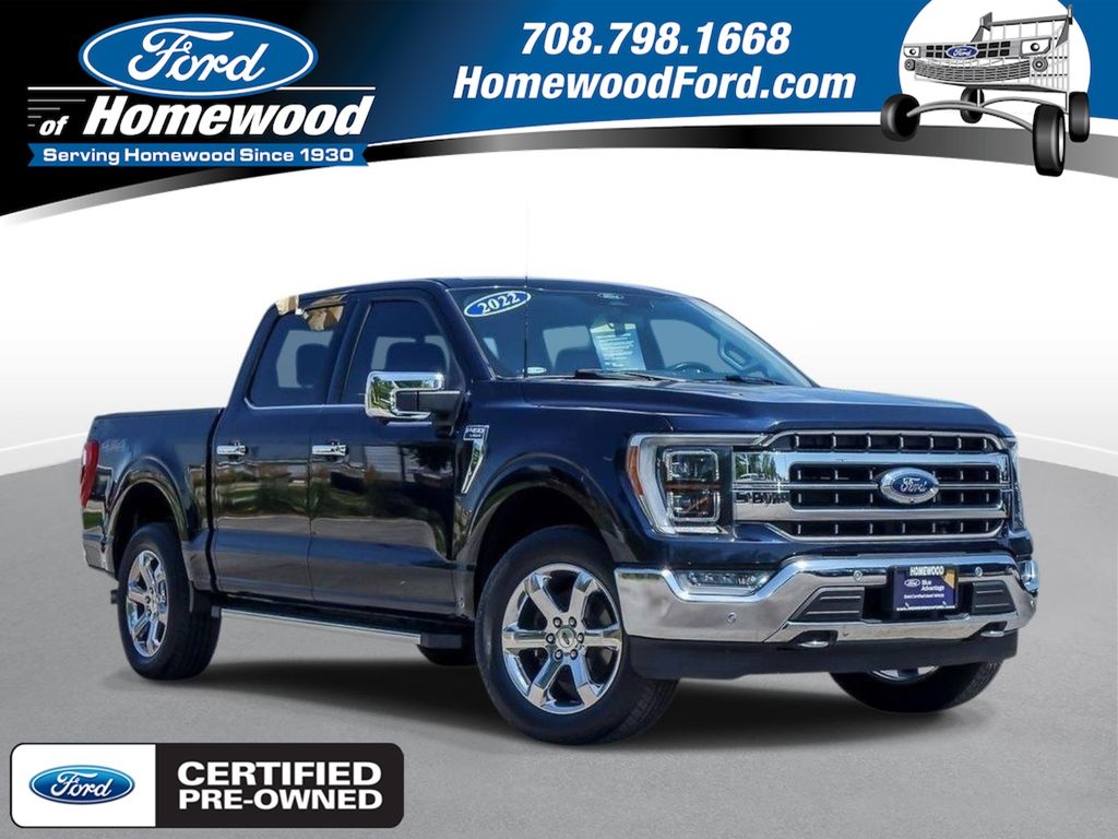 Blue Metallic 2022 Ford F-150 Pickup Truck Four-Wheel Drive Automatic