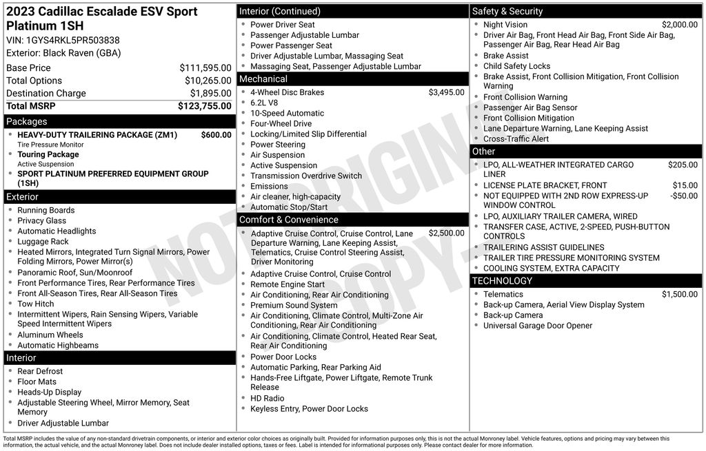Used Car 2023 Cadillac Escalade Esv  Sport Platinum For Sale Under $90,000 In Austin, Texas