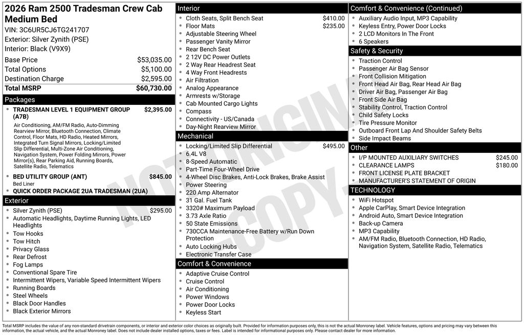 2026 RAM Ram 2500 Pickup Tradesman's photo