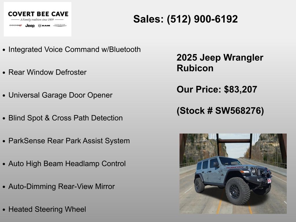 New Car 2025 Jeep Wrangler  Rubicon For Sale Under $90,000 In Austin, Texas