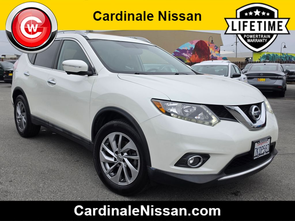 Pearl White 2015 Nissan Rogue SUV / Crossover Front-Wheel Drive Continuously Variable Transmission