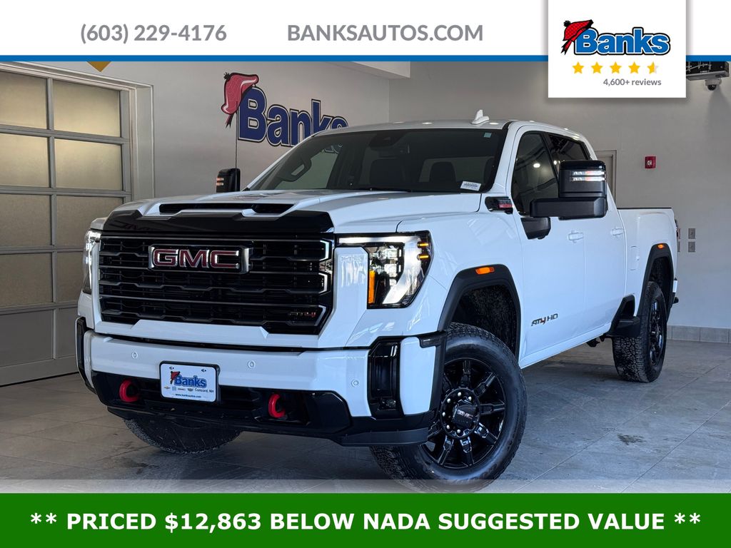 Summit White 2025 GMC Sierra 2500HD AT4 Crew Cab 4WD Pickup Truck Four-Wheel Drive Automatic
