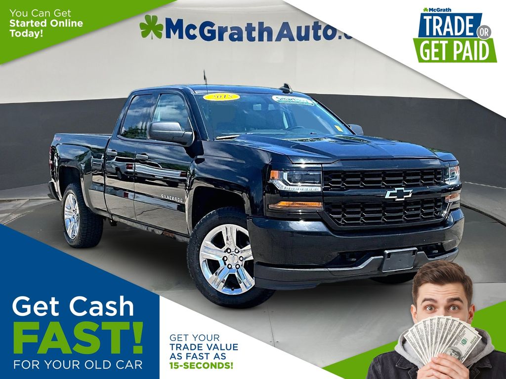Black 2018 Chevrolet Silverado 1500 Pickup Truck Four-Wheel Drive 6-Speed Automatic Overdrive