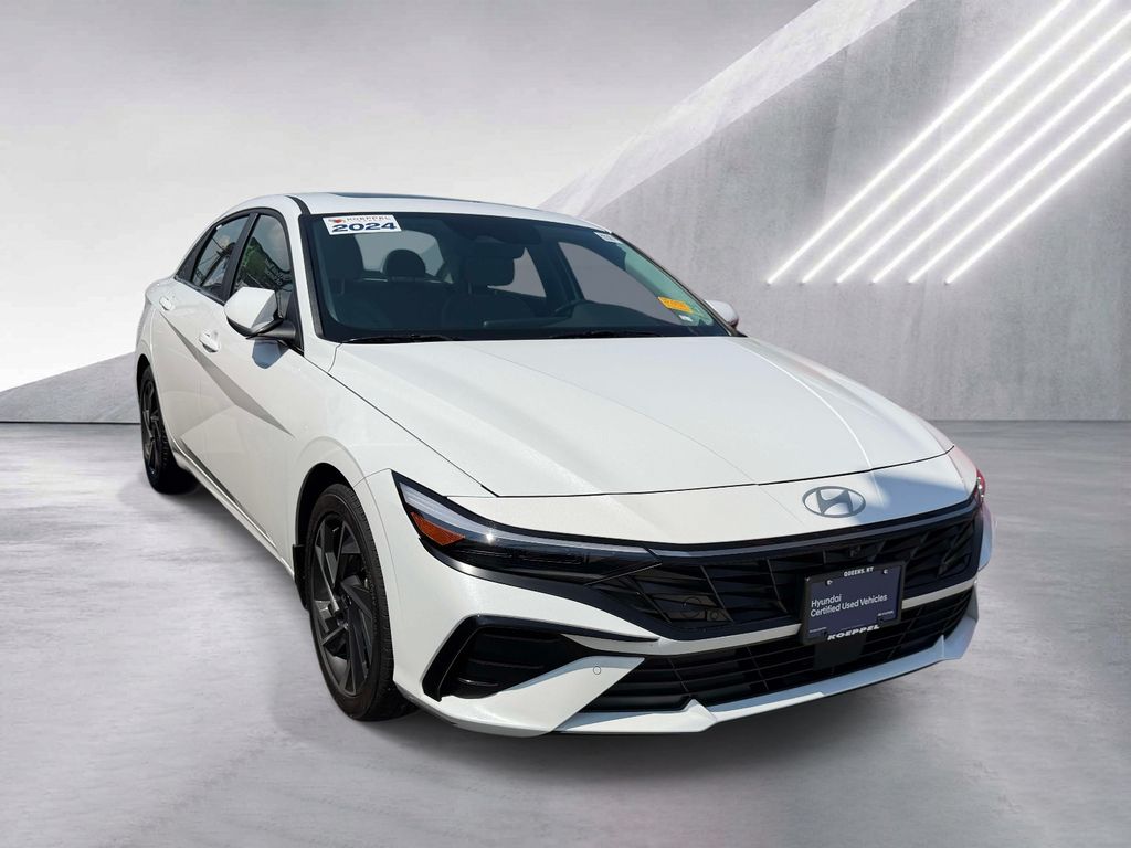 Serenity White 2024 Hyundai Elantra Sedan Front-Wheel Drive Continuously Variable Transmission