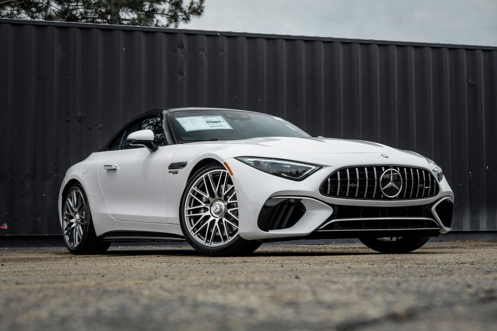 WHITE METALLIC 2026 Mercedes-Benz SL-Class AMG SL 55 4MATIC Convertible All-Wheel Drive 9-Speed Automatic