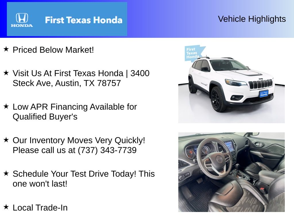 Used Car 2022 Jeep Cherokee  X For Sale Under $25,000 In Austin, Texas