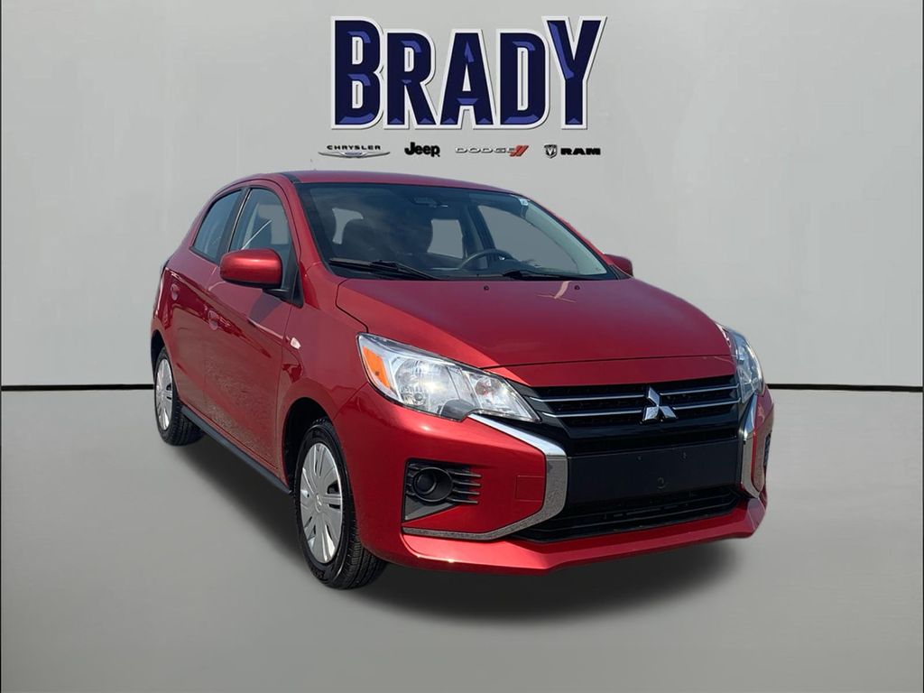 Red 2024 Mitsubishi Mirage Hatchback Front-Wheel Drive Continuously Variable Transmission
