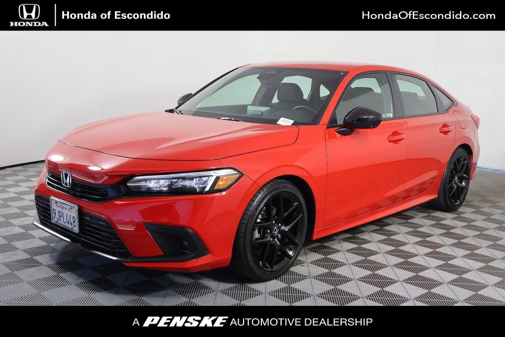 Rallye Red 2024 Honda Civic Sedan Front-Wheel Drive Continuously Variable Transmission
