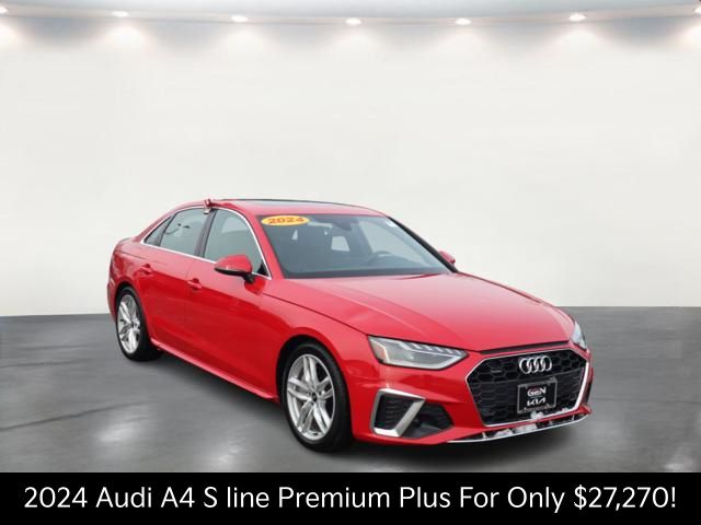 Progressive Red Metallic 2024 Audi A4 quattro Premium Plus S Line 45 TFSI AWD Sedan All-Wheel Drive 7-Speed Automatic