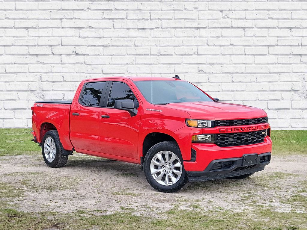Red Hot 2022 Chevrolet Silverado 1500 Custom Crew Cab 4WD Pickup Truck Four-Wheel Drive 8-Speed Automatic