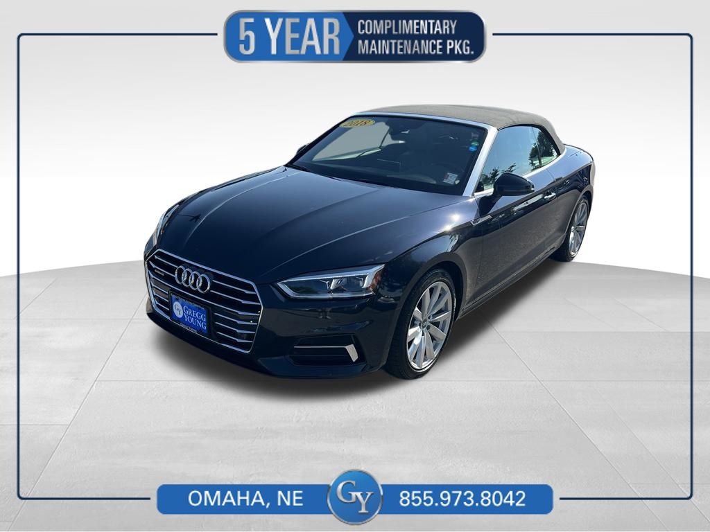 Moonlight Blue Metallic/Black Roof 2018 Audi A5 Convertible All-Wheel Drive 7-Speed Automatic