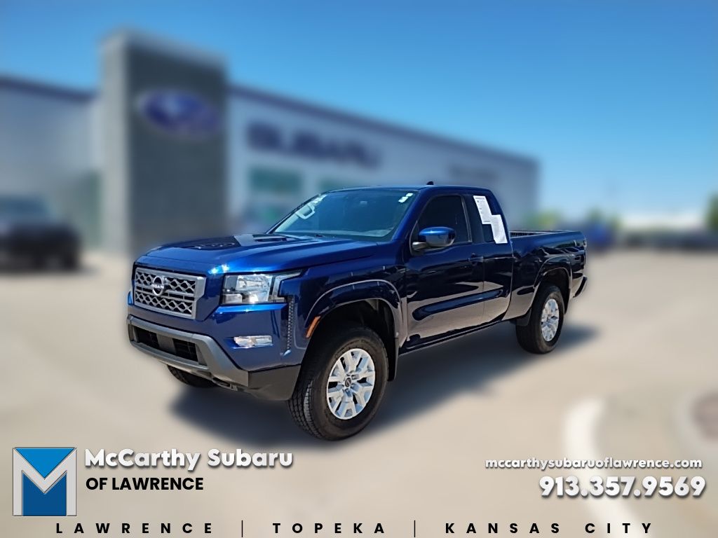 Deep Blue Pearl 2022 Nissan Frontier Pickup Truck Four-Wheel Drive 9-Speed Automatic
