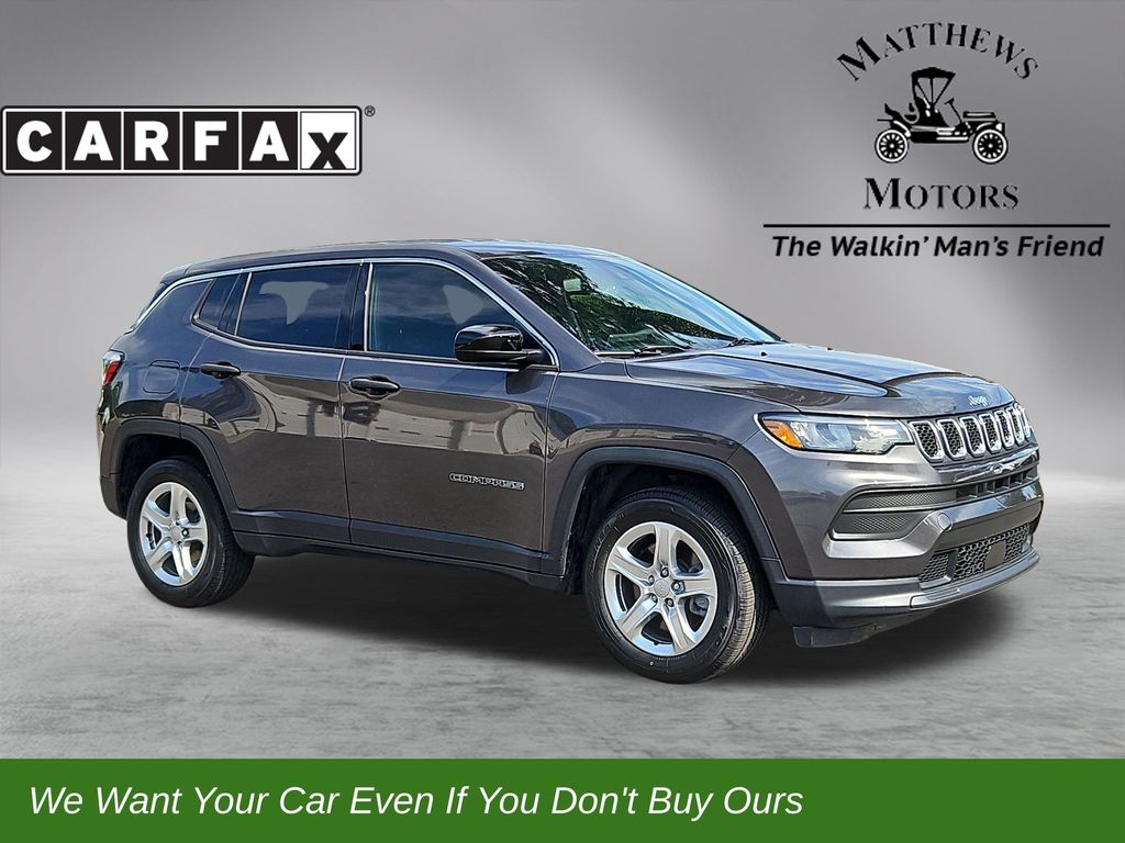 Gray (Granite Crystal Metallic Clearcoat) 2023 Jeep Compass Sport 4WD SUV / Crossover Four-Wheel Drive 8-Speed Automatic