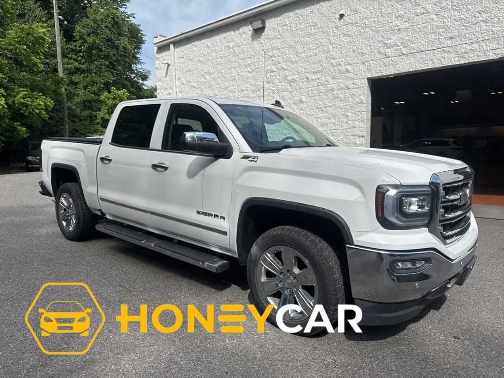 Summit White 2018 GMC Sierra 1500 SLT Crew Cab 4WD Pickup Truck Four-Wheel Drive 8-Speed Automatic Overdrive
