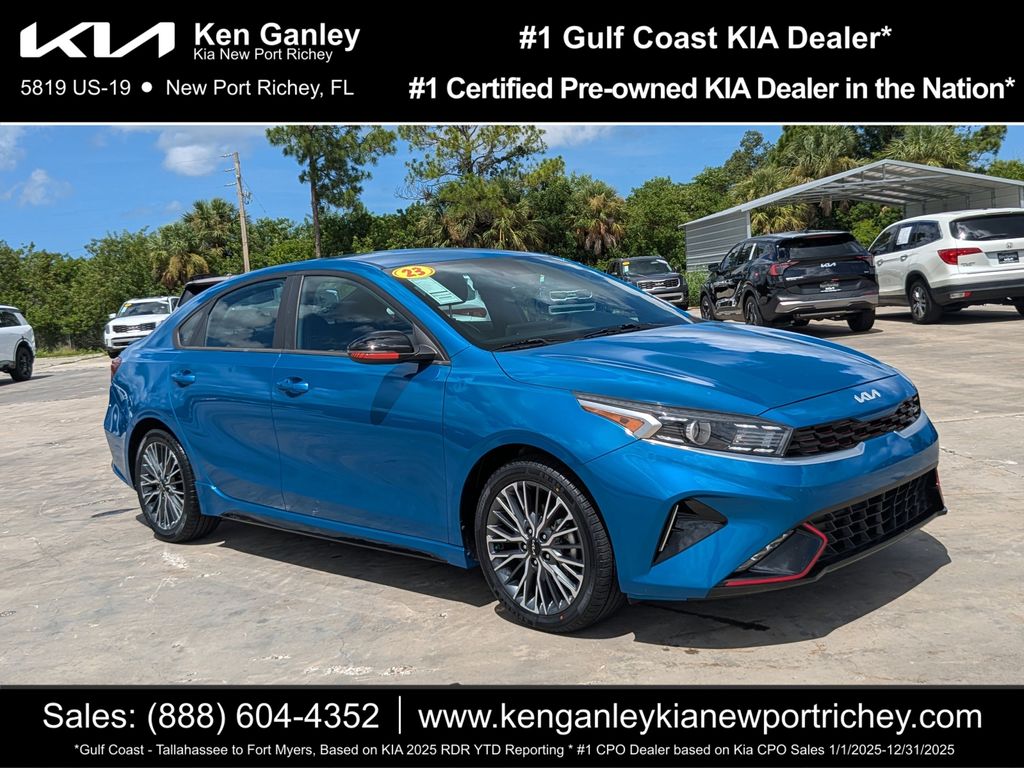 Sporty Blue 2023 Kia Forte Sedan Front-Wheel Drive Continuously Variable Transmission