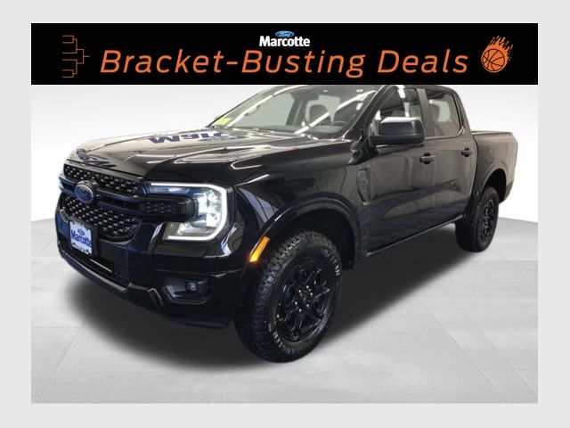 Shadow Black 2025 Ford Ranger XLT SuperCrew 4WD Pickup Truck Four-Wheel Drive Automatic