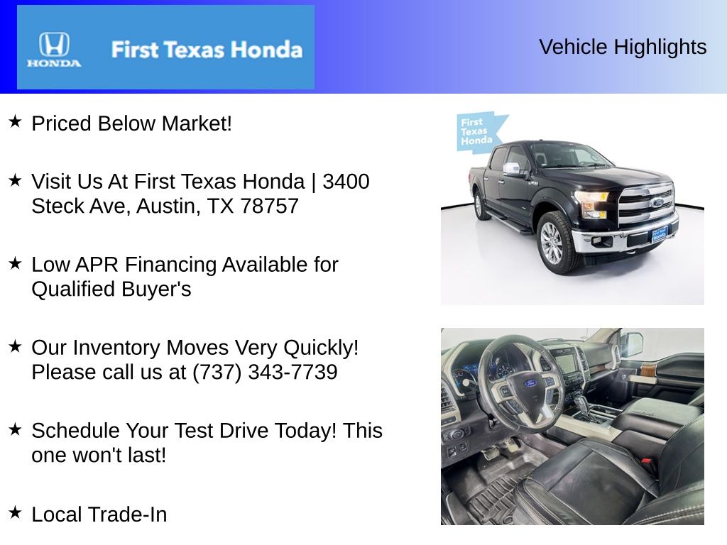 Used Car 2017 Ford F-150  Lariat For Sale Under $25,000 In Austin, Texas