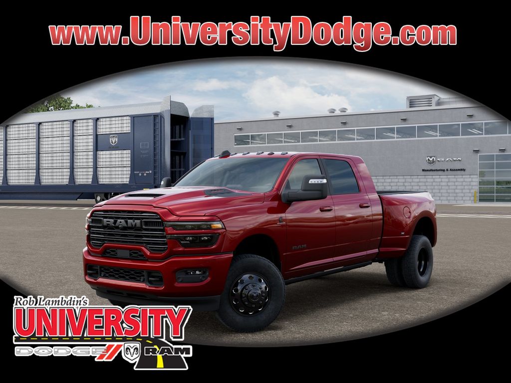 Molten Red Pearlcoat 2026 RAM 3500 Laramie Mega Cab DRW 4WD Pickup Truck Four-Wheel Drive 8-Speed Automatic