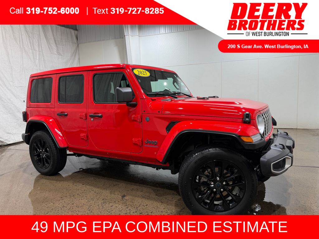 Firecracker Red Clearcoat 2025 Jeep Wrangler 4xe Sahara 4WD SUV / Crossover Four-Wheel Drive 8-Speed Automatic