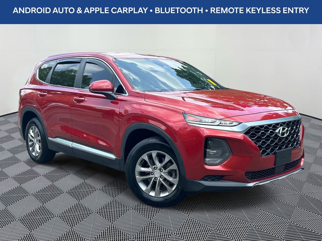 Scarlet Red 2019 Hyundai Santa Fe SUV / Crossover All-Wheel Drive 8-Speed Automatic