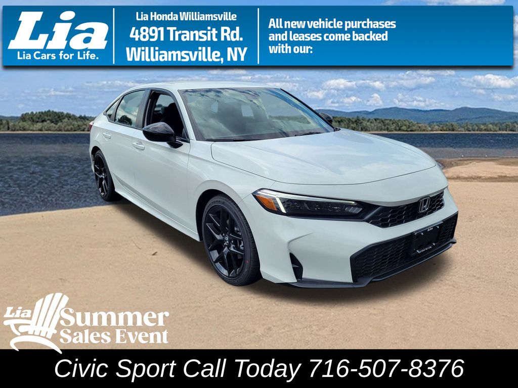 Taffeta White 2026 Honda Civic Sport FWD Sedan Front-Wheel Drive Continuously Variable Transmission