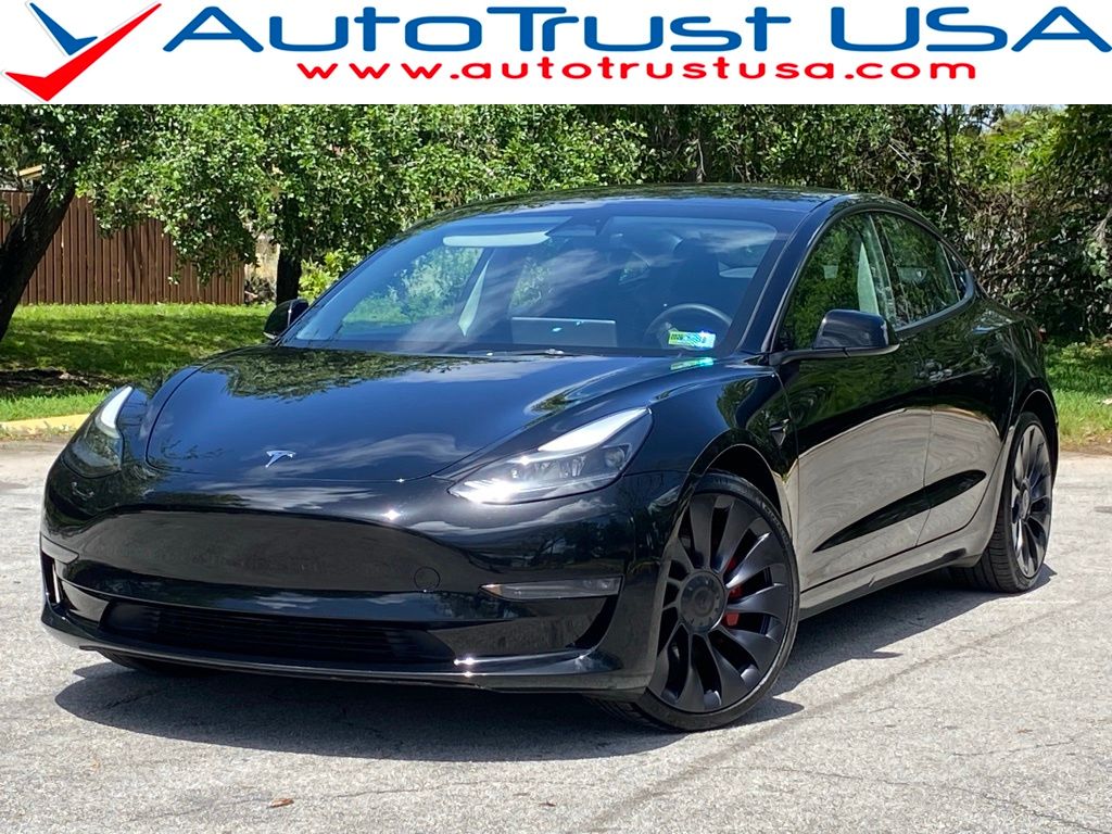 Black 2023 Tesla Model 3 Performance AWD Sedan All-Wheel Drive 1-Speed Automatic