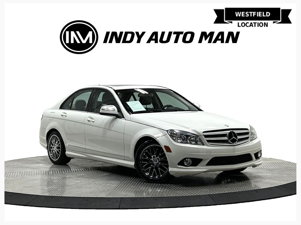 Arctic White 2009 Mercedes-Benz C-Class Sedan Rear-Wheel Drive 7-Speed Automatic