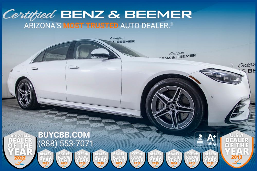 White 2024 Mercedes-Benz S-Class S 580 4MATIC Sedan All-Wheel Drive 9-Speed Automatic