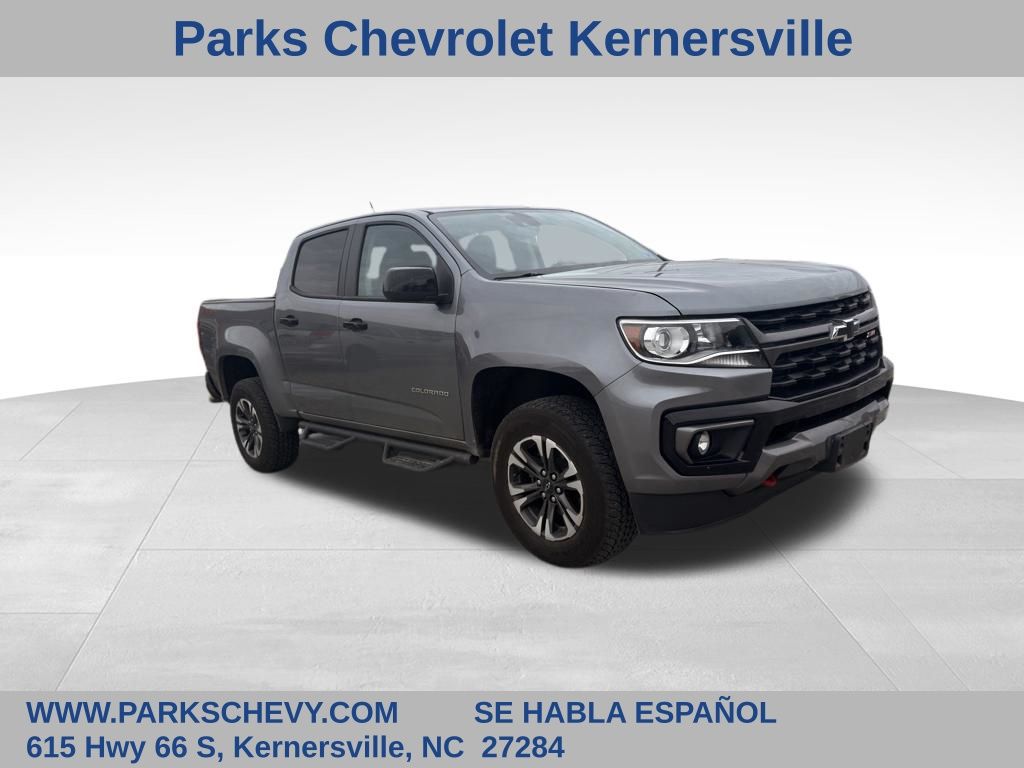 Gray (Steel Metallic) 2022 Chevrolet Colorado Z71 Crew Cab 4WD Pickup Truck Four-Wheel Drive 8-Speed Automatic