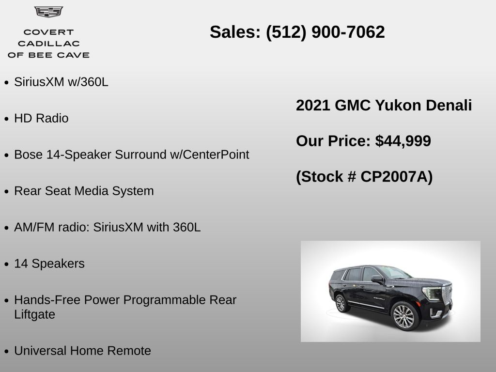 Used Car 2021 Gmc Yukon  Denali For Sale Under $50,000 In Austin, Texas
