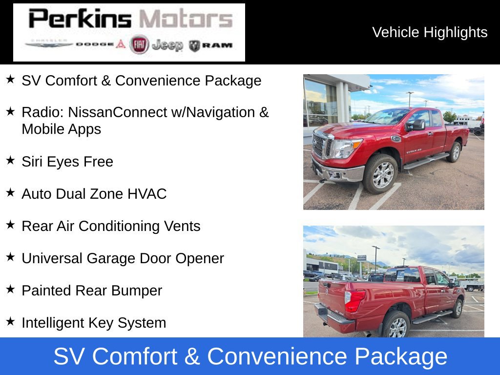 Cayenne Red 2017 Nissan Titan Pickup Truck 6-Speed Automatic