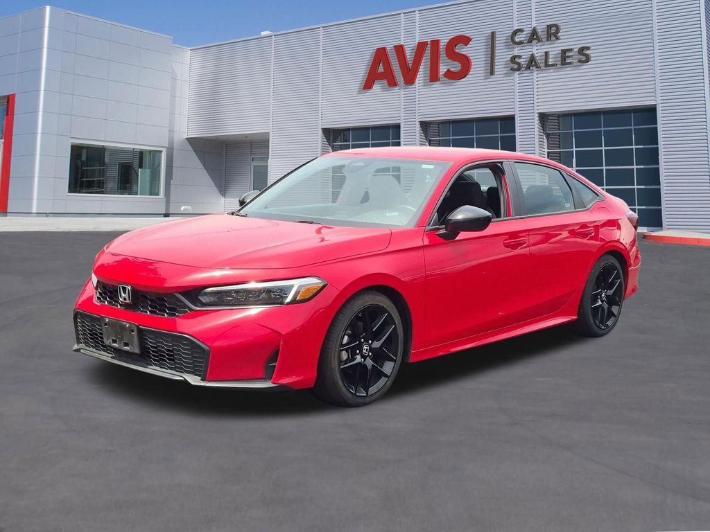 Rallye Red 2025 Honda Civic Sport FWD Sedan Front-Wheel Drive Continuously Variable Transmission