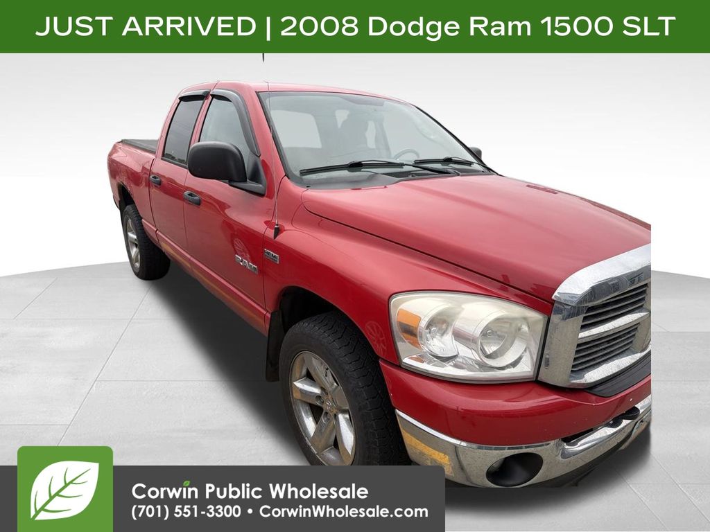 Flame Red Clearcoat 2008 Dodge RAM 1500 Pickup Truck Four-Wheel Drive 5-Speed Automatic