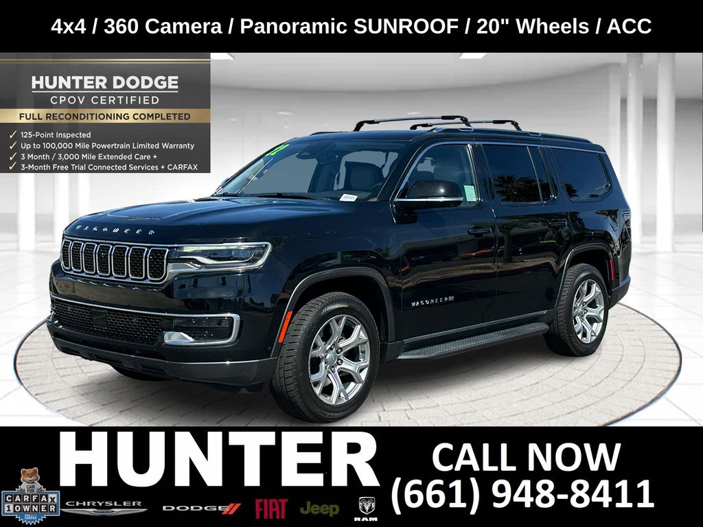 Diamond Black Crystal Pearlcoat 2022 Jeep Wagoneer Series I 4WD SUV / Crossover Four-Wheel Drive 8-Speed Automatic