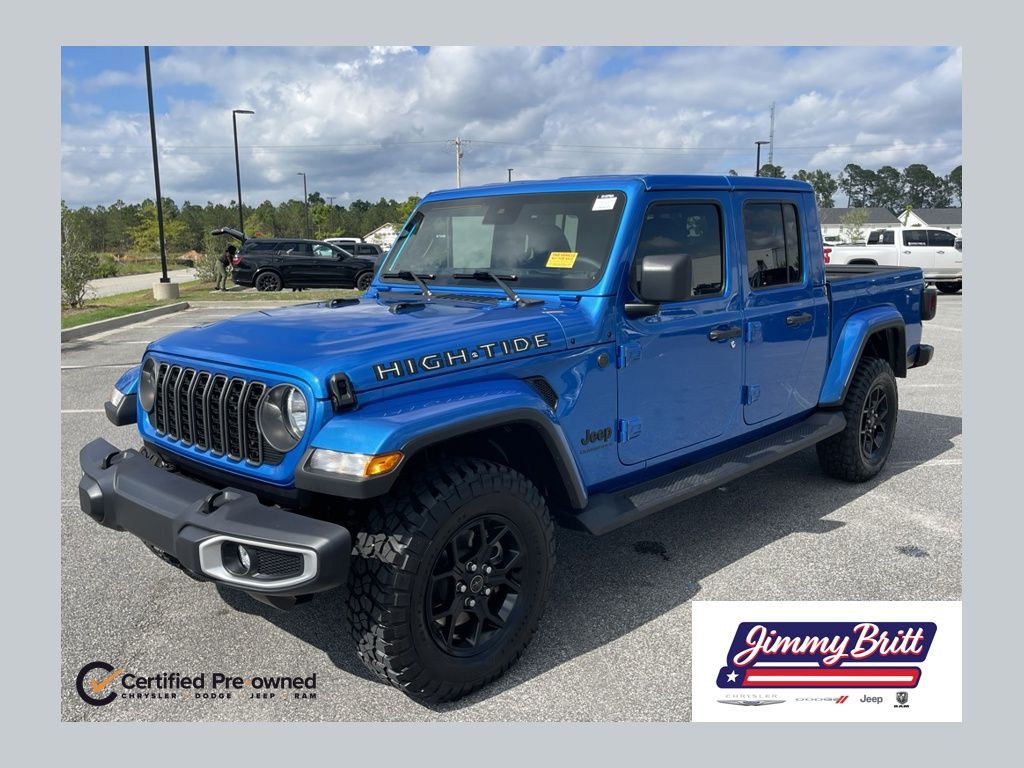 Hydro Blue Pearlcoat 2025 Jeep Gladiator High Tide Crew Cab 4WD Pickup Truck Four-Wheel Drive 8-Speed Automatic