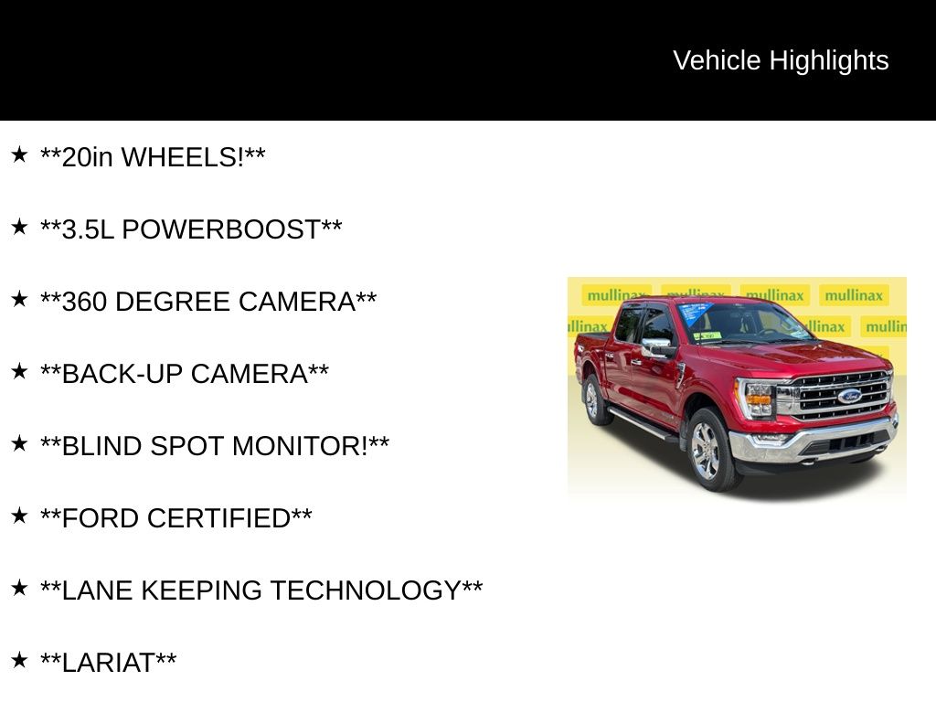 Certified Used 2022 Red Ford Lariat image 12