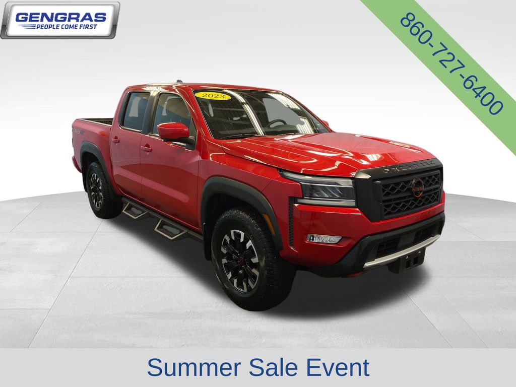 Red Alert 2023 Nissan Frontier Pickup Truck Four-Wheel Drive 9-Speed Automatic