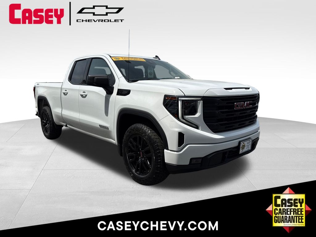 Summit White 2023 GMC Sierra 1500 Elevation Double Cab 4WD Pickup Truck Four-Wheel Drive 8-Speed Automatic
