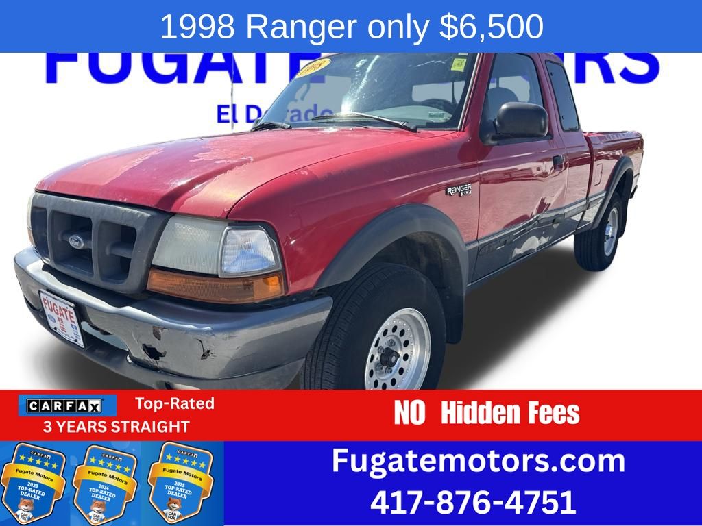 Red 1998 Ford Ranger Pickup Truck Four-Wheel Drive 5-Speed Automatic