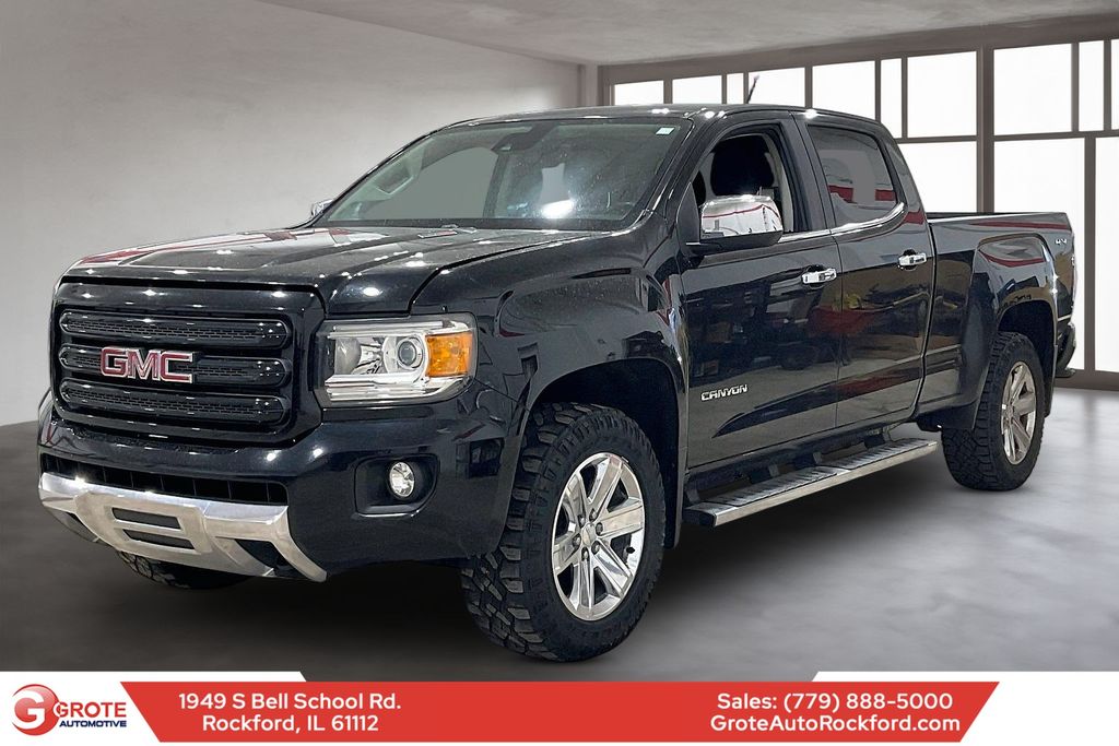Black 2016 GMC Canyon SLT Crew Cab 4WD Pickup Truck Four-Wheel Drive 6-Speed Automatic