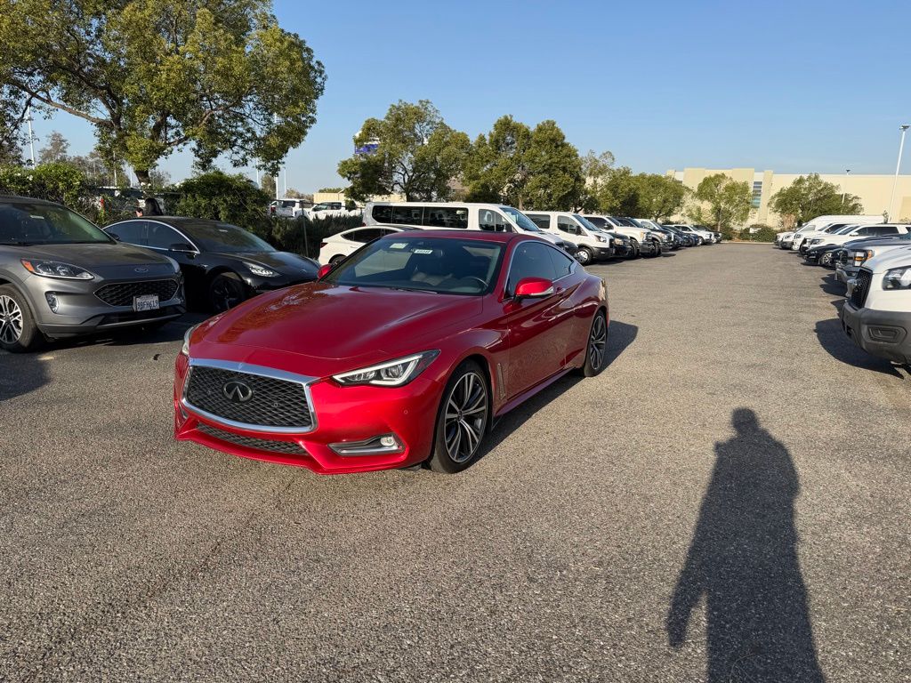 Dynamic Sunstone Red 2022 INFINITI Q60 3.0T Luxe RWD Coupe Rear-Wheel Drive 7-Speed Automatic