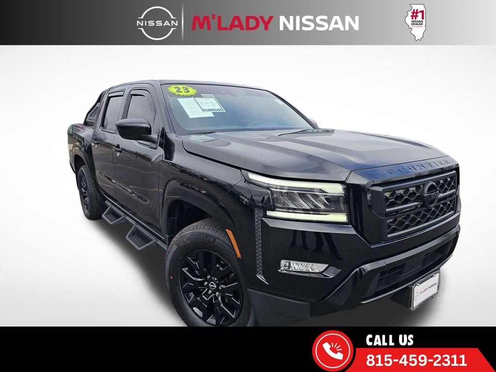 Super Black 2023 Nissan Frontier SV Crew Cab 4WD Pickup Truck Four-Wheel Drive 9-Speed Automatic