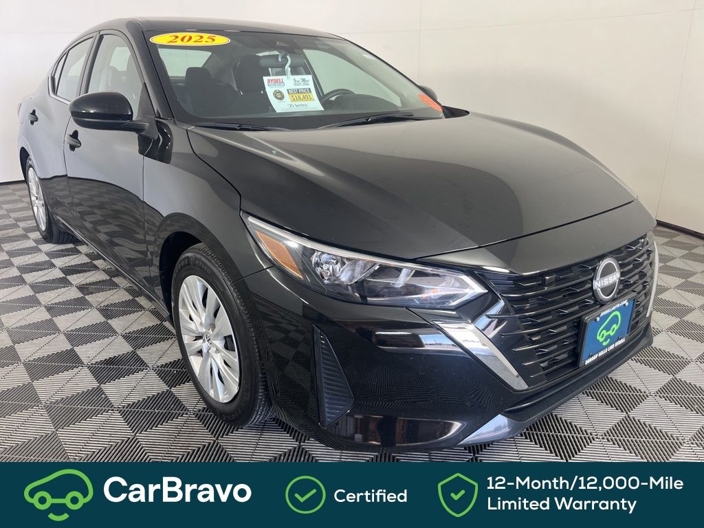 Super Black 2025 Nissan Sentra S FWD Sedan Front-Wheel Drive Continuously Variable Transmission