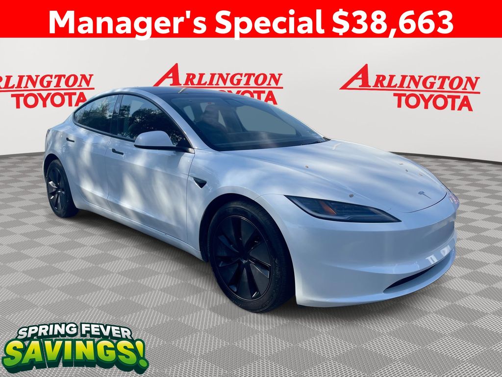 Pearl White Multi-Coat 2025 Tesla Model 3 Long Range AWD Sedan All-Wheel Drive 1-Speed Automatic