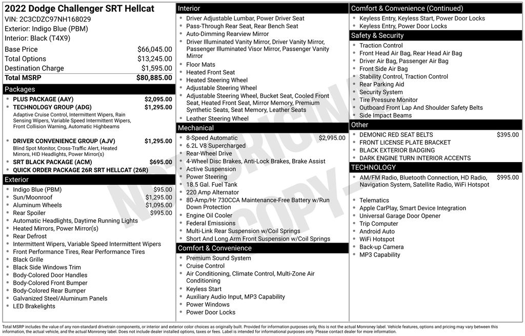 Used 2022 Blue Dodge SRT Hellcat image 6