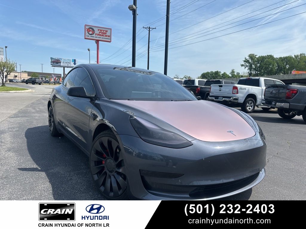 Gray 2023 Tesla Model 3 Performance AWD Sedan All-Wheel Drive 1-Speed Automatic