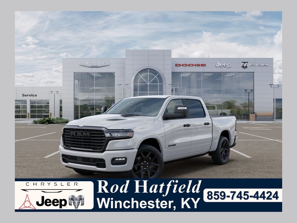 Bright White Clearcoat 2026 RAM 1500 Laramie Crew Cab 4WD Pickup Truck Four-Wheel Drive 8-Speed Automatic