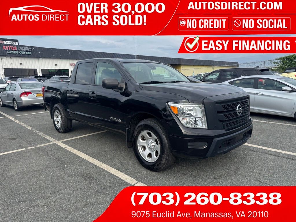 Super Black 2021 Nissan Titan Pickup Truck Four-Wheel Drive 9-Speed Automatic